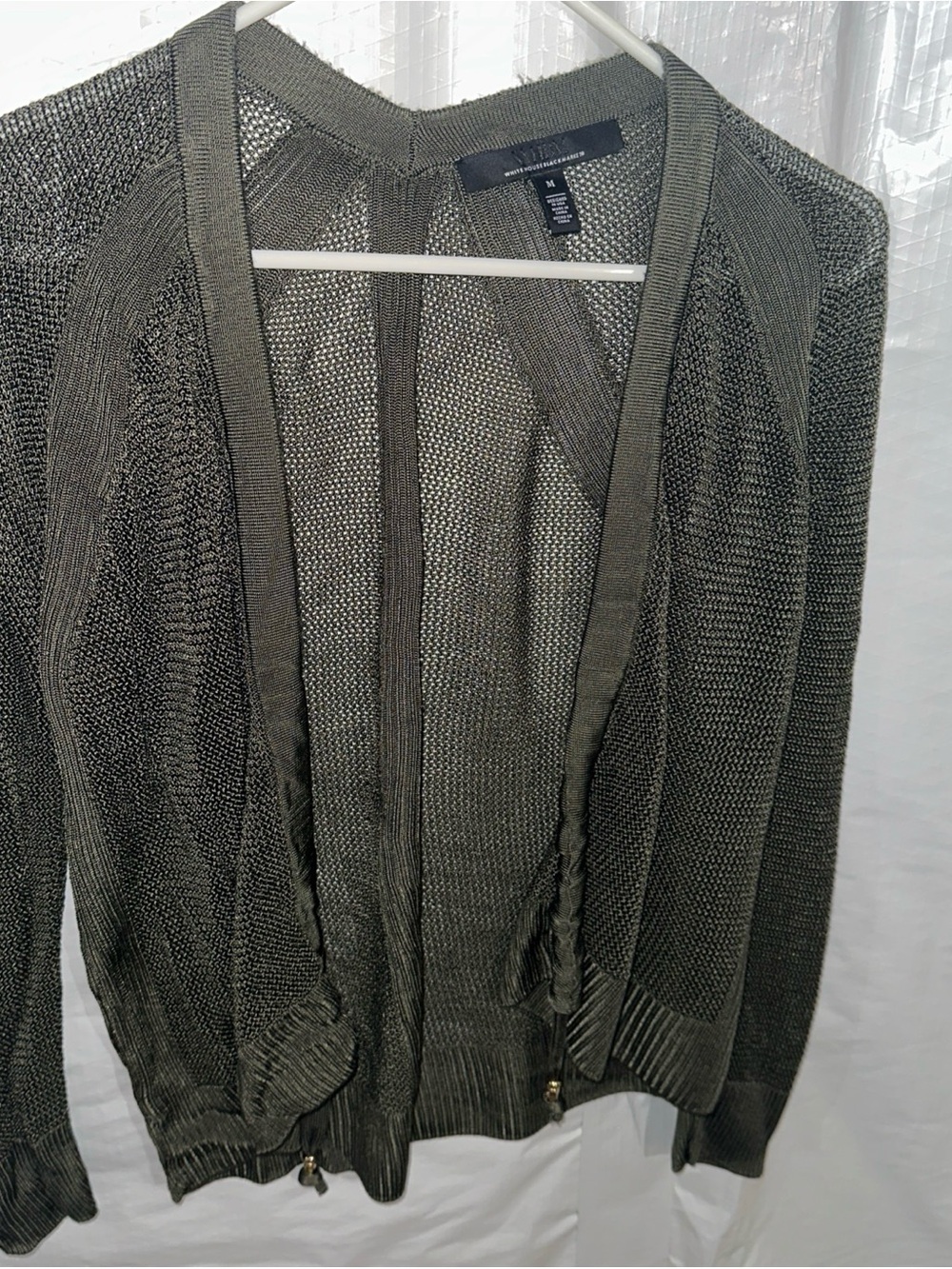 Olive Open-Front Knit Cardigan
